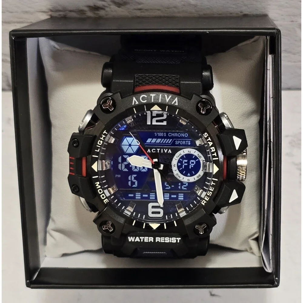 Activa X Invicta Diaital Men's Watch 49mm Blue Red Black ACW8072-005 Brand New
